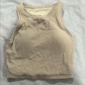 Gray Ribbed Crop Top